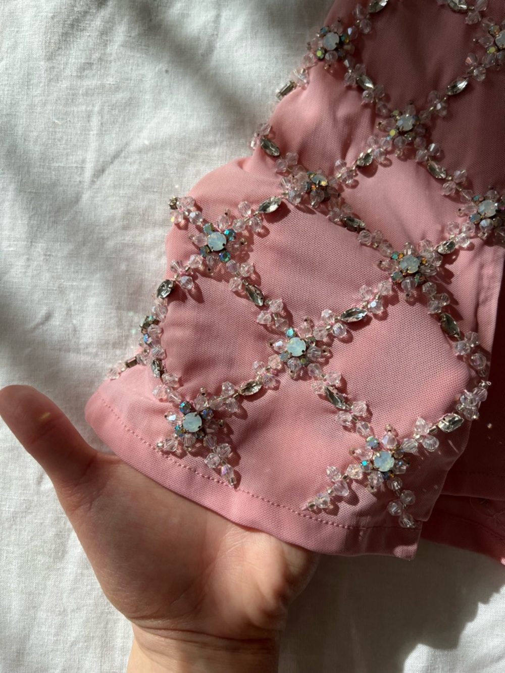 Oceanus Pink Embellished Mini Dress - Picture 2 of 3